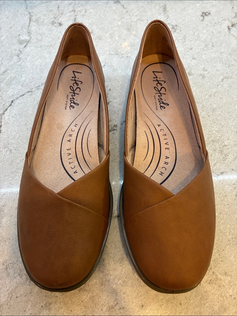 LifeStride Soft System Active Arch flat. Tan color.